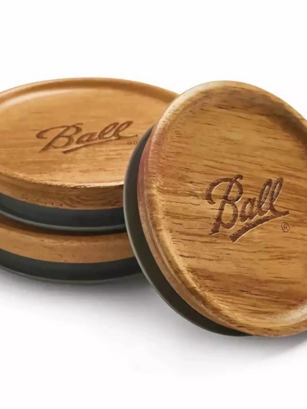 Lot of 5 Ball Wooden Lids Regular Mouth Mason Jar Lids Acacia Wood NEW - Picture 11 of 12